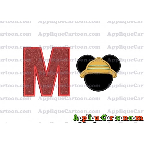 Safari Mickey Mouse Applique Design With Alphabet M