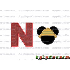 Safari Mickey Mouse Applique Design With Alphabet N