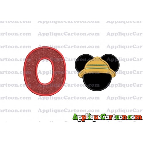 Safari Mickey Mouse Applique Design With Alphabet O