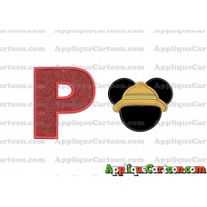 Safari Mickey Mouse Applique Design With Alphabet P