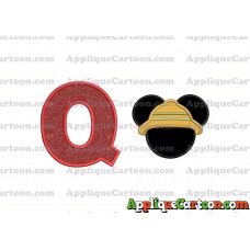 Safari Mickey Mouse Applique Design With Alphabet Q