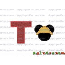 Safari Mickey Mouse Applique Design With Alphabet T