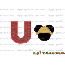 Safari Mickey Mouse Applique Design With Alphabet U