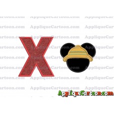 Safari Mickey Mouse Applique Design With Alphabet X