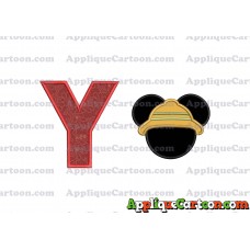 Safari Mickey Mouse Applique Design With Alphabet Y