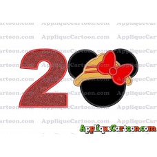 Safari Minnie Mouse Applique Design Birthday Number 2