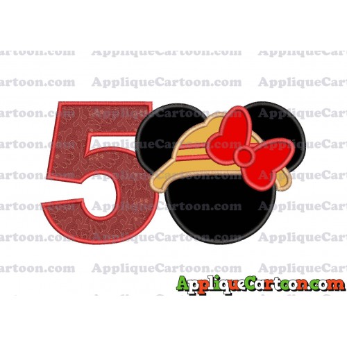 Safari Minnie Mouse Applique Design Birthday Number 5