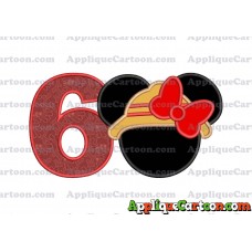 Safari Minnie Mouse Applique Design Birthday Number 6