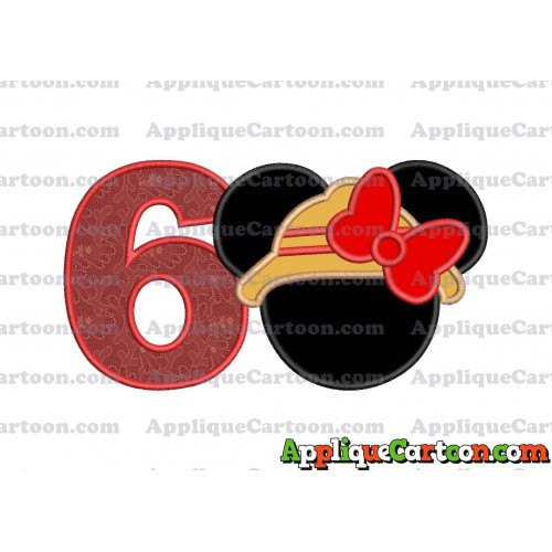 Safari Minnie Mouse Applique Design Birthday Number 6