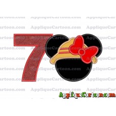 Safari Minnie Mouse Applique Design Birthday Number 7