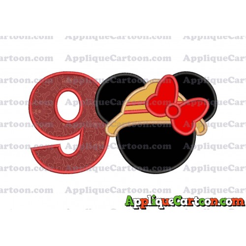 Safari Minnie Mouse Applique Design Birthday Number 9