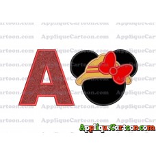 Safari Minnie Mouse Applique Design With Alphabet A