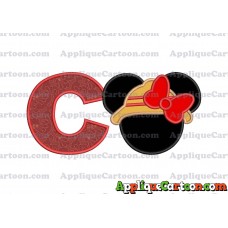 Safari Minnie Mouse Applique Design With Alphabet C