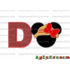Safari Minnie Mouse Applique Design With Alphabet D