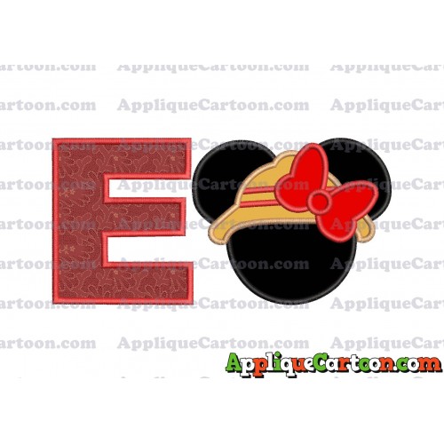 Safari Minnie Mouse Applique Design With Alphabet E