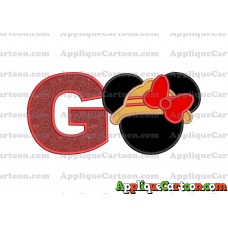 Safari Minnie Mouse Applique Design With Alphabet G