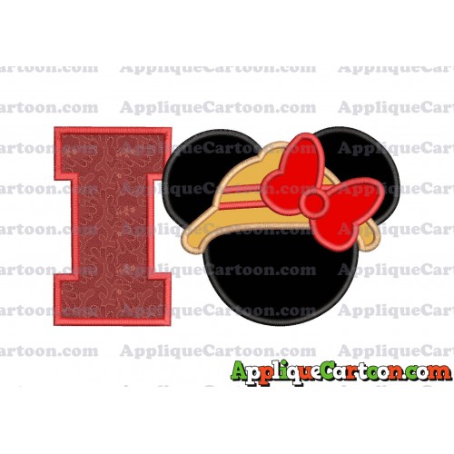 Safari Minnie Mouse Applique Design With Alphabet I