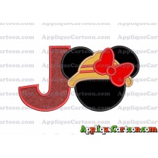 Safari Minnie Mouse Applique Design With Alphabet J