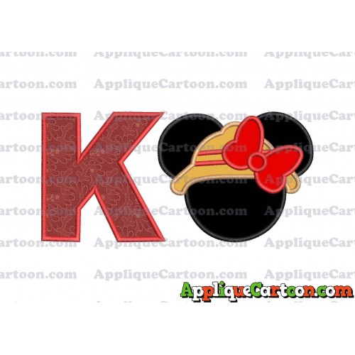 Safari Minnie Mouse Applique Design With Alphabet K