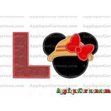 Safari Minnie Mouse Applique Design With Alphabet L