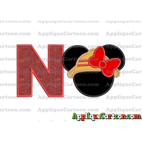 Safari Minnie Mouse Applique Design With Alphabet N