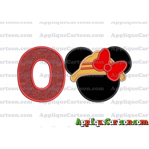 Safari Minnie Mouse Applique Design With Alphabet O
