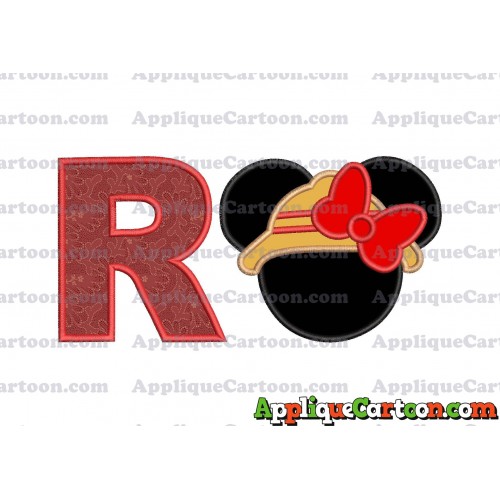 Safari Minnie Mouse Applique Design With Alphabet R
