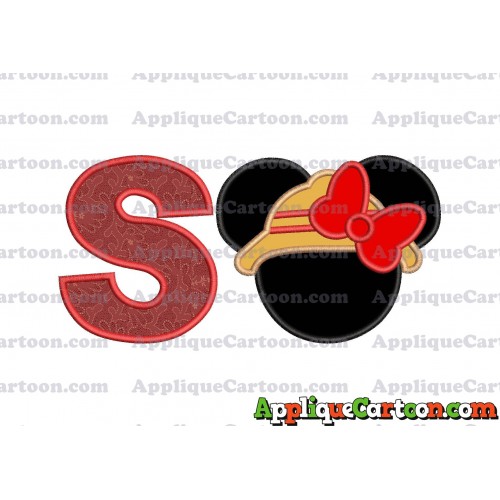 Safari Minnie Mouse Applique Design With Alphabet S