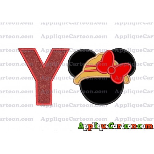 Safari Minnie Mouse Applique Design With Alphabet Y