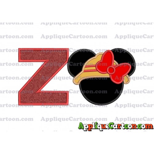 Safari Minnie Mouse Applique Design With Alphabet Z