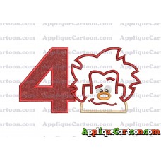 Satin Outline Wreck It Ralph Head Embroidery Design Birthday Number 4