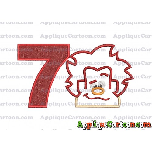 Satin Outline Wreck It Ralph Head Embroidery Design Birthday Number 7
