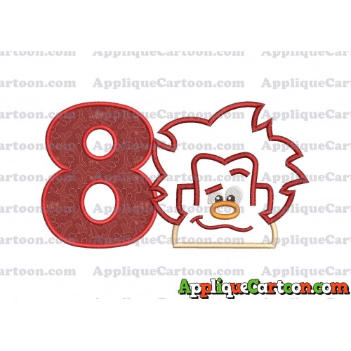 Satin Outline Wreck It Ralph Head Embroidery Design Birthday Number 8