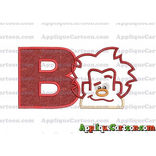 Satin Outline Wreck It Ralph Head Embroidery Design With Alphabet B