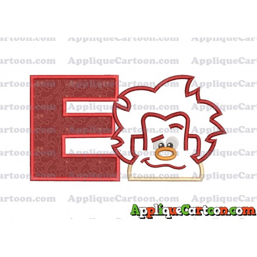 Satin Outline Wreck It Ralph Head Embroidery Design With Alphabet E