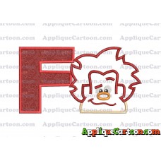 Satin Outline Wreck It Ralph Head Embroidery Design With Alphabet F