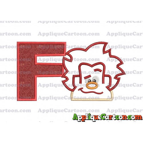 Satin Outline Wreck It Ralph Head Embroidery Design With Alphabet F