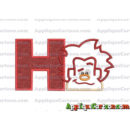Satin Outline Wreck It Ralph Head Embroidery Design With Alphabet H