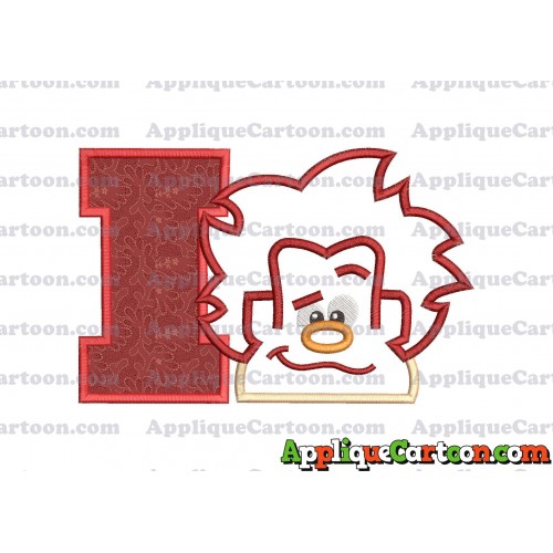 Satin Outline Wreck It Ralph Head Embroidery Design With Alphabet I