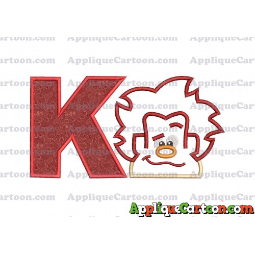 Satin Outline Wreck It Ralph Head Embroidery Design With Alphabet K