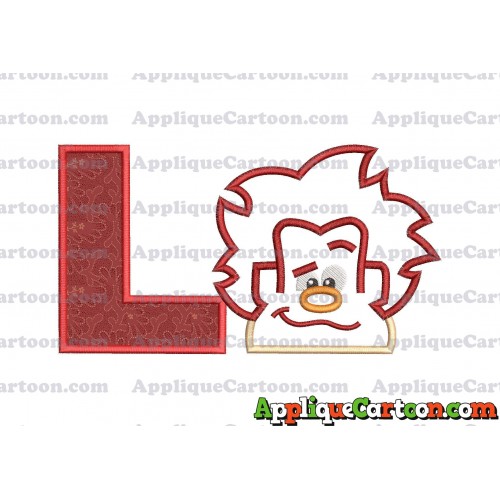 Satin Outline Wreck It Ralph Head Embroidery Design With Alphabet L