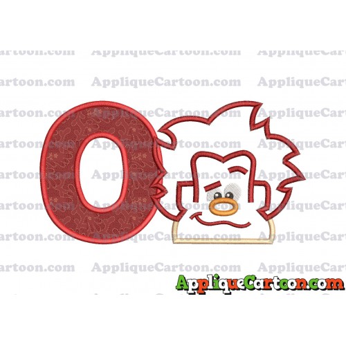 Satin Outline Wreck It Ralph Head Embroidery Design With Alphabet O