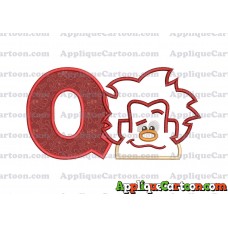 Satin Outline Wreck It Ralph Head Embroidery Design With Alphabet Q