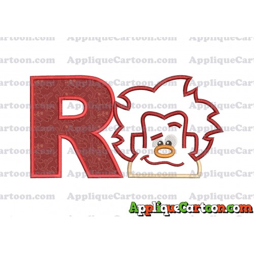 Satin Outline Wreck It Ralph Head Embroidery Design With Alphabet R