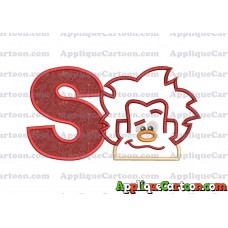 Satin Outline Wreck It Ralph Head Embroidery Design With Alphabet S