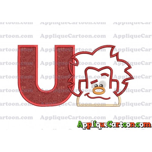 Satin Outline Wreck It Ralph Head Embroidery Design With Alphabet U