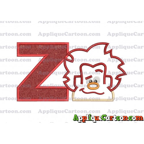 Satin Outline Wreck It Ralph Head Embroidery Design With Alphabet Z