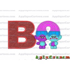 Satin and Chenille Trolls Applique Embroidery Design With Alphabet B