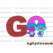 Satin and Chenille Trolls Applique Embroidery Design With Alphabet G