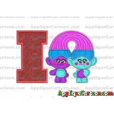 Satin and Chenille Trolls Applique Embroidery Design With Alphabet I